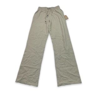 NWT poplooks draw string linen khaki pants